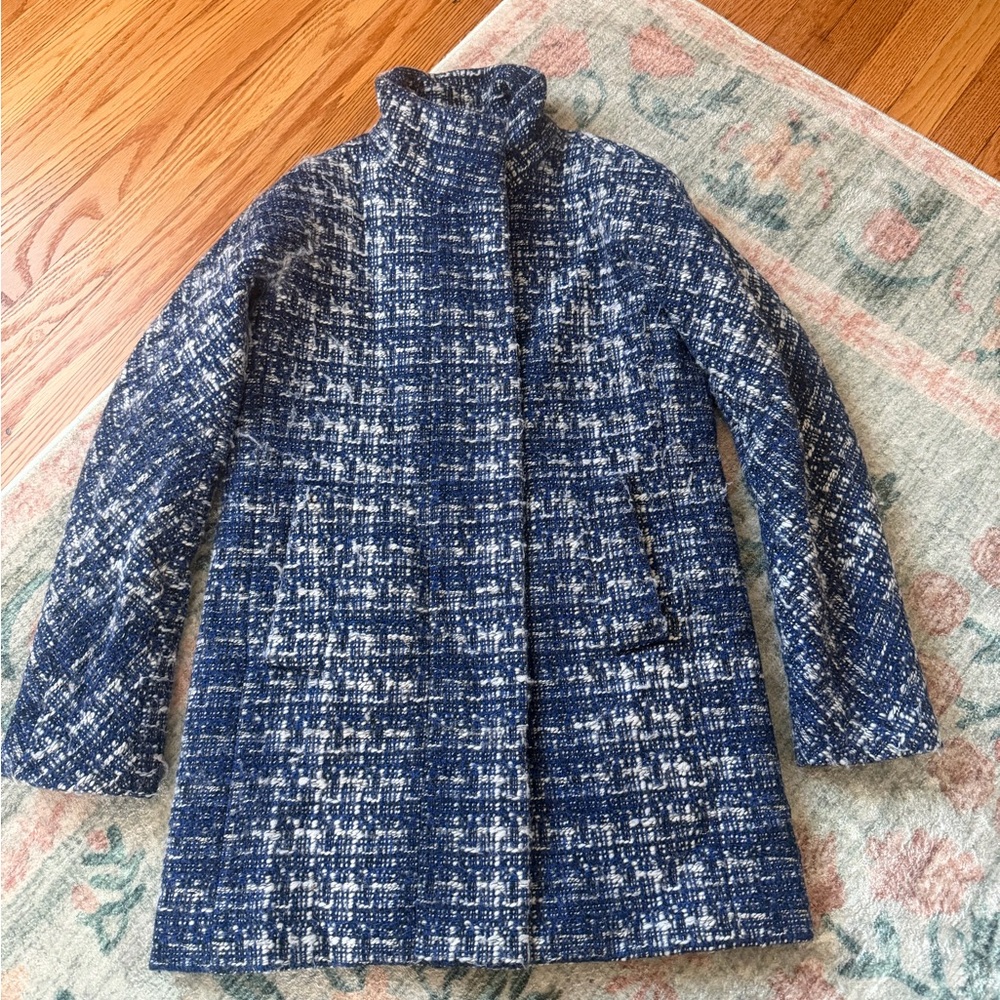 J. Crew Navy and White Tweed Jacket